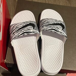 Nike Zebra Print Slide Sandals